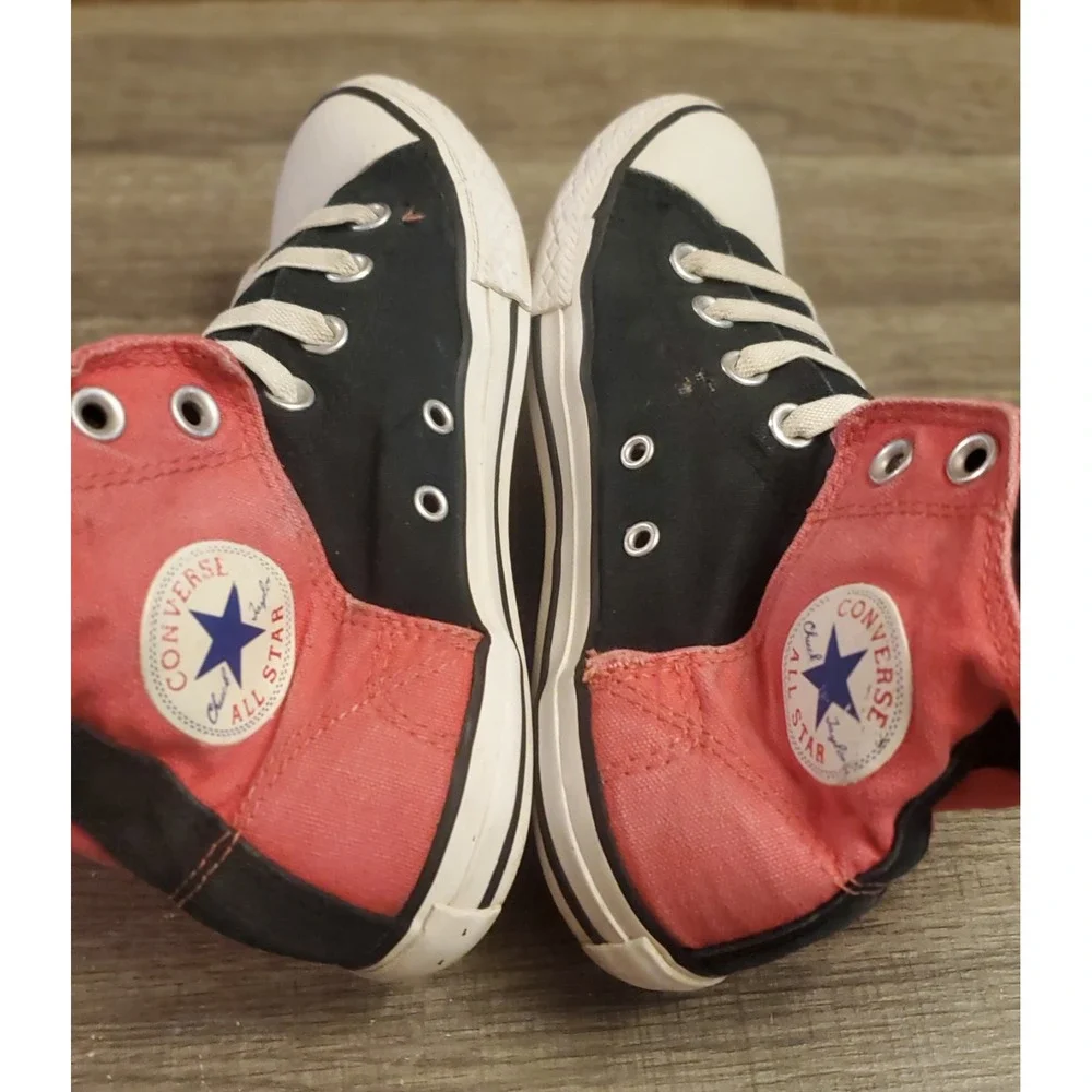 Converse All Star‎ No Time To Lace Sneakers Youth Size 3 Black Pink